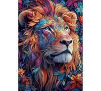 MEIYUDA Diamond Painting 5D Complet lion, Peinture Diamant Adulte Papillon, Diamond Painting Enfant Aquabeads pour Murale Décoration 30x40cm