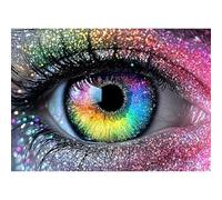 MEIYUDA Diamond Painting 5D Complet, Peinture Diamant Adulte Diamond-Painting L'œil coloré, Enfant Peinture Diamant Aquabeads pour Murale Décoration 40x30cm