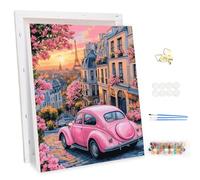 MEIYUDA Peinture par Numero Adulte avec Cadre, DIY Peinture pour Débutants Paris au crépuscule, Facile sur Toile Avec Peintures et Pinceaux Decoration Maison Cadeau 30x40cm