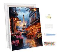 MEIYUDA Peinture par Numero Adulte avec Cadre, Paris au crépuscule DIY Peinture à l'huile par Numéros sur Toile Artisanat avec Pinceaux Peintures Acryliques, Decoration Maison Cadeau 30x40cm