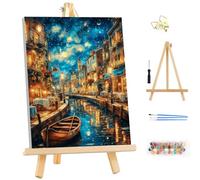 MEIYUDA Peinture par Numero Adulte avec Cadre, Paysage de Venise Kit de Peinture à l'Huile sur Toile par Numéro, Decoration Maison Cadeau 25x35cm