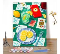 MEIYUDA Peinture par Numero Adulte, Poker Kit de Peinture à l'Huile sur Toile par Numéro, Decoration Maison Cadeau 40x50cm(sans Cadre)