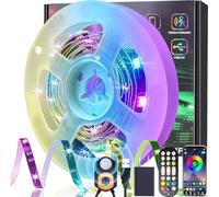 Meiyue Bandes LED 6M,Lampe de lit LED avec Détecteur de Mouvement PIR,Bande LED RVB,télécommande & contrôle APP, musique sync Bluetooth LED Strip pour lit,escalier,chambre à coucher