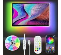 Meiyue Ruban LED TV, 3M RGBIC Bande lumineuse à LED pour 40-50 Pouces TV, musique sync Bluetooth app et télécommande TV LED Strip USB alimenté pour chambre/Decoration Noel
