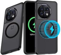 MeiyueEr Coque magnétique pour OnePlus 13r 5G, compatible avec MagSafe, résistant au jaunissement, mat et translucide, résistant aux chocs, militaire pour OnePlus 13r 5G 5G, noir magnétique