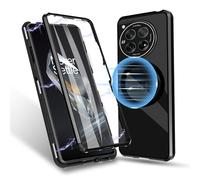 MeiyueEr Étui de Protection pour One Plus 12 5G - Compatible avec Magsafe - Protection Avant et arrière à 360° - Cadre en métal magnétique - Noir