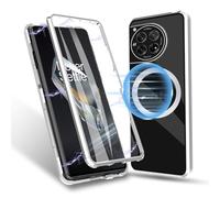MeiyueEr Étui de Protection pour One Plus 12 5G - Compatible avec Magsafe - Protection Avant et arrière à 360° - Cadre en métal magnétique - Argent
