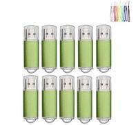 Meiyuexiang Lot de 10 clés USB 2.0/3.0 en métal pour le stockage du pouce (2.0/512 Mo, vert)