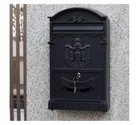 MEIZHITU Boîte Aux Lettres, Boîtes Aux Lettres Verrouillables, Boîte Aux Lettres Sécurisée, Boîte Aux Lettres en Métal Vintage, Boîte Aux Lettres Murale De Jardin Boite Aux Lettres la Poste(Black)