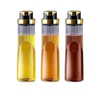MEIZHITU Bouteille Huile Olive Bouteille D'assaisonnement Au Vinaigre De Sauce Soja, D'huile Sésame Domestique, Petit Pot, Ensemble 3 Pièces pour Cuisine(Gold,26cm)
