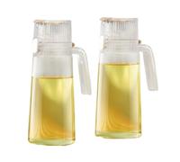 MEIZHITU Bouteille Huile Olive Pot À Huile en Verre De Cuisine Ménager 2 Pièces sans Bouteille Vinaigre Sauce Soja Suspendue pour Cuisine(Transparent)