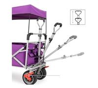 MEIZHITU Chariot avec roulettes Chariot De Jardin Pliant avec Robuste À 4 Roues Magasinage Auvent pour Plage Camping en Plein Air Les Sports De Plein Air(A)