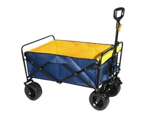 MEIZHITU Chariot de plage pliable multifonction pour le camping, le supermarché, le camping, l'extérieur (jaune)