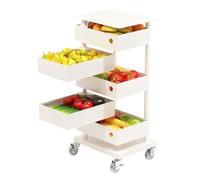 MEIZHITU Chariot De Rangement Rotatif for Fruits Et Légumes, for Pommes De Terre, Oignons, Pain, Bananes(82cm)