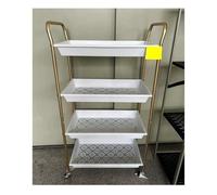 MEIZHITU Chariot Utilitaire À roulettes en Métal À 4 Niveaux for Le Rangement Et La Salle De Bain(White)