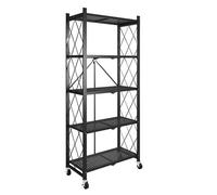 MEIZHITU Étagère pour Micro-Ondes pour Cuisine Étagère De Four À Micro-Ondes Pliante avec roulettes Chariot Rangement Cuisine Étagères Polyvalentes(5 Tier)