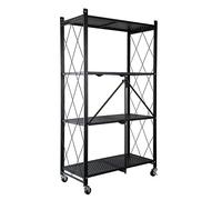 MEIZHITU Étagère pour Micro-Ondes pour Cuisine Étagère De Four À Micro-Ondes Pliante avec roulettes Chariot Rangement Cuisine Étagères Polyvalentes(4 Tier)