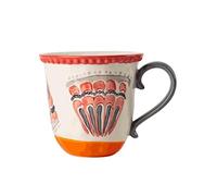 MEIZHITU Grande tasse à café vintage peinte à la main, en céramique, 320 ml, tasse créative pour boissons chaudes/froides pour boissons chaudes/froides pour bureau, maison, café (D)