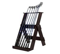 MEIZHITU Organiseur de golf pliable pour garage, club de golf, support pour 7 queues, accessoires, présentoir en bois de pin massif, maison, sous-sol