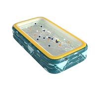 MEIZHITU Piscine Intérieure Extérieure Piscine Gonflable Rectangulaire À Réglage Rapide Extérieure Pataugeoire 3 Anneaux pour Jardin Arrière-Cour Accessoires De Jardin(260 * 170 * 60cm)