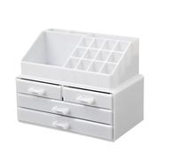 MEIZHITU Rangement Maquillage Boîte De Rangement Cosmétique À 3 Niveaux en Plastique pour Maquillage avec Tiroir pour Rouge À Lèvres Rangement Produit de Beauté