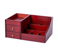 MEIZHITU Rangement Maquillage Boîte De Rangement De Cosmétiques Vintage Antique en Bois pour Maquillage, Boîte À Trésors avec Tiroir Rangement Produit de Beauté
