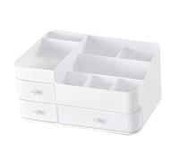 MEIZHITU Rangement Maquillage Boîte De Rangement en Plastique pour Cosmétiques Coiffeuse De BureauSupport Cosmétique Multifonctionnel Rangement Produit de Beauté(White)