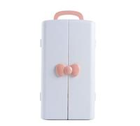 MEIZHITU Rangement Maquillage Bureau Cosmétique Boîte De Rangement Coiffeuse Simple Portable Rouge À Lèvres Étagère Maquillage Organisateur Rangement Produit de Beauté(Rosa)