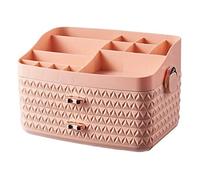 MEIZHITU Rangement Maquillage Commode De Comptoir D'accessoires De Cheveux De Bijoux D'organisateur De Stockage Cosmétique De Maquillage en Plastique avec Le Tiroir Rangement Produit de Beauté(Rosa)