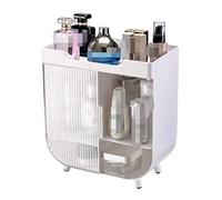MEIZHITU Rangement Maquillage Multifonctionnel Bureau Cosmétique Boîte De Rangement Coiffeuse Rangement Rack Organisateur De Maquillage Rangement Produit de Beauté(White)