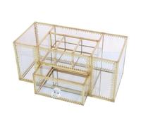 MEIZHITU Rangement Maquillage Organisateur De Maquillage En Verre Avec Tiroir, Boîte De Rangement Pour Maquillage, Vitrine Rangement Produit de Beauté
