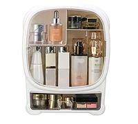 MEIZHITU Rangement Maquillage Rouge À Lèvres De Finition De Support D'affichage De Boîte De Rangement Cosmétique Fixé Au Mur en Plastique pour La Salle De Bains Rangement Produit de Beauté(White)