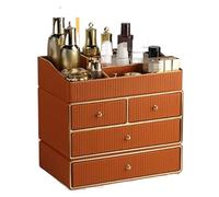 MEIZHITU Rangement Maquillage Type De Tiroir Boîte De Rangement Cosmétique De Bureau Organisateur De Maquillage De Bijoux De Bureau Multicouche Rangement Produit de Beauté(Oranje,31 * 21 * 33cm)