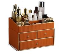 MEIZHITU Rangement Maquillage Type De Tiroir Boîte De Rangement Cosmétique De Bureau Organisateur De Maquillage De Bijoux De Bureau Multicouche Rangement Produit de Beauté(Oranje,23 * 21 * 33cm)