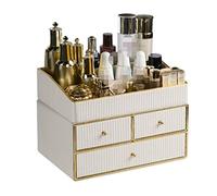 MEIZHITU Rangement Maquillage Type De Tiroir Boîte De Rangement Cosmétique De Bureau Organisateur De Maquillage De Bijoux De Bureau Multicouche Rangement Produit de Beauté(White,23 * 21 * 33cm)