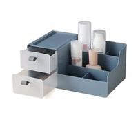 MEIZHITU Rangement Maquillage Type De Tiroir Boîte De Rangement Cosmétique Organisateur De Maquillage Multifonctionnel De Bureau Support De Finition Rangement Produit de Beauté(Blue)