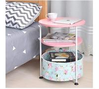 MEIZHITU Table Basse pour Salon Table De Chevet Moderne Canapé-lit Chambre Casier Tables D'extrémité Armoire Rangement Ronde D'appoint Canapé Mobile Chambre À Coucher(B)