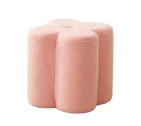 MEIZHITU Tabouret pour Entrée Repose-Pieds en Forme De Pétale, Fleur, Pouf Rembourré Décoration(Rosa)