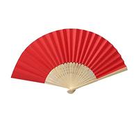 MEIZHITU Ventilateurs Pliables Éventail Pliants 5 PCS Ventilateur À Main Pliant Pliant À Main Ventilateur En Papier De Couleur Unie Ventilateur Pliant À Main Eventail Mariage(Rot)
