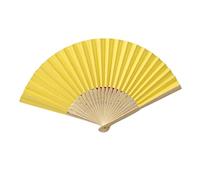 MEIZHITU Ventilateurs Pliables Éventail Pliants 5 PCS Ventilateur À Main Pliant Pliant À Main Ventilateur En Papier De Couleur Unie Ventilateur Pliant À Main Eventail Mariage(Yellow)