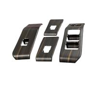 MEIZIYU 1 ensemble de couvercle de garniture de panneau de bouton de commutateur de lève-vitre adapté for Toyota Highlander 2020-2022 LHD autocollant de cadre ABS de style grain de bois Garniture de c