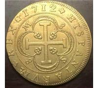 MEIZONGHUOJI Pièce commémorative 1712 Espagne - Philippe V Séville. Copie dorée.