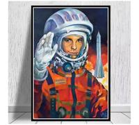 MEIZONGHUOJI Poster Murales De Youri Gagarine Héros De L'Espace Pour Le Salon Style Vintage Sur Toile Décoration Intérieure 50 * 70 Cm Sans Cadre