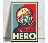 MEIZONGHUOJI Poster Murales De Youri Gagarine Héros De L'Espace Pour Le Salon Style Vintage Sur Toile Décoration Intérieure 50 * 70 Cm Sans Cadre