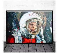 MEIZONGHUOJI Poster Murales De Youri Gagarine Héros De L'Espace Pour Le Salon Style Vintage Sur Toile Décoration Intérieure 50 * 70 Cm Sans Cadre