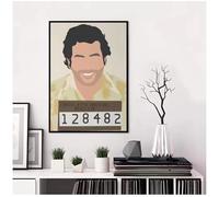 MEIZONGHUOJI Poster Sur Toile Avec Photo D'Identité Judiciaire De Lord Pablo Escobar (Narcos) Décoration Pour Salon Ou Maison 50 * 70 Cm Sans Cadre