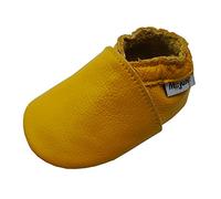 Mejale Chaussons Cuir Souple Chaussures Cuir Souple Chaussons Enfants Pantoufles Chaussures Premiers Pas (12-18 Mois, Jaune,L)