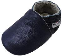 Mejale Chaussons Cuir Souple Chaussures Cuir Souple Chaussons enfants pantoufles Chaussures Premiers Pas, Bleu Marine, 24-36 mois