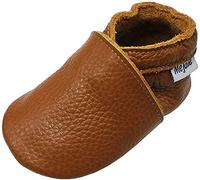 Mejale Chaussons Cuir Souple Chaussures Cuir Souple Chaussons enfants pantoufles Chaussures Premiers Pas, Marron, 24-36 mois
