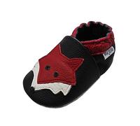 Mejale Chaussons Cuir Souple Chaussures Cuir Souple Chaussons Enfants Pantoufles Chaussures Premiers Pas Dessin animé Renard(12-18 Mois/5.5 Pouce,L)